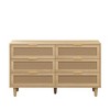 TIRAMISUBEST 51" Rattan Dresser with Drawers, 6 Drawer Dresser for Bedroom, Clothes Storage Cabinet for Bedroom, Metal Handle&Wood Legs for - 3 of 4
