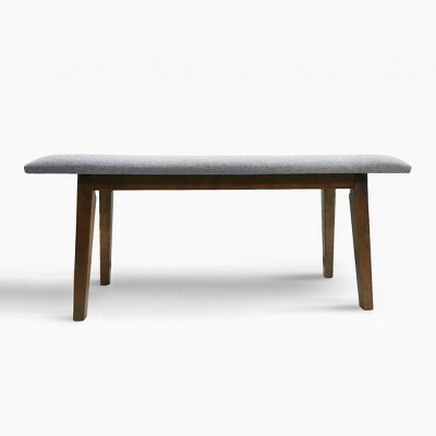 WestinTrends Mid Century Modern Solid Wood Upholstered Bench