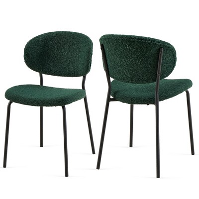 Zeus & Ruta 22.83 in.W Fabric Dining Accent Chairs Set of 2 Dining Chairs with Metal Legs