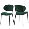 Grungis Boucle Fabric Kitchen Chairs Set of 2,Upholstered Armless Dining Chairs with Curved Back and Black Metal Legs for Dining Room,Kitchen - 4 of 4