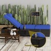Outdoor Patio Chaise Lounge Chairs Set of 2, PE Wicker Pool Recliners with Adjustable Backrest, Storage Shelf and Cushions - 3 of 4