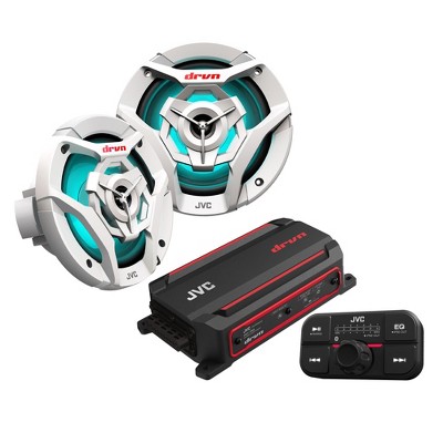 JVC KS-DR2104DBT Amp 4-Ch Bluetooth 200W + 2 Pairs CS-DR621MWL Marine Speakers