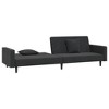 vidaXL 2-Seater Sofa Bed with Two Pillows Black Velvet - 4 of 4