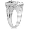 Pompeii3 Mens Diamond Lucky Horseshoe Ring 10K White Gold - 2 of 4