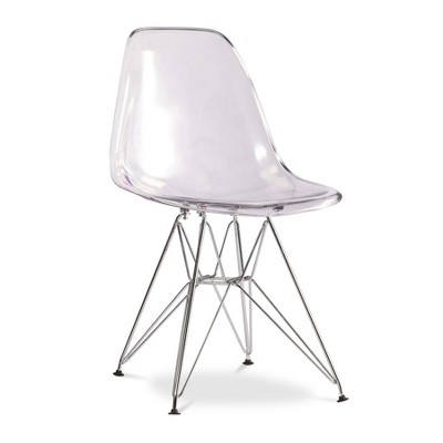 HomeRoots Clear And Silver Acrylic Dining Side Chair