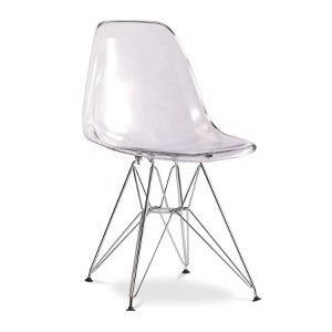 HomeRoots Clear And Silver Acrylic Dining Side Chair - 1 of 3