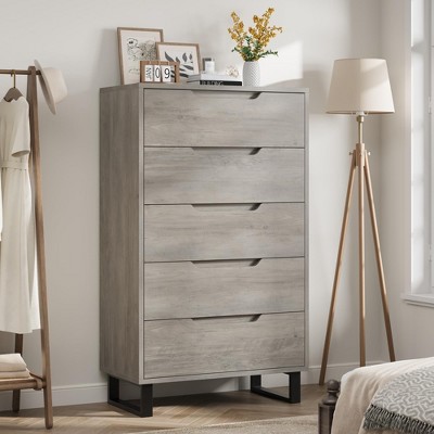 5 Dresser for Bedroom, 45" Tall Dresser, Freestanding Vertical Drawer Cabinet with Storage
