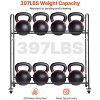 VEVOR Rolling Tire Storage Rack, 2-Shelf Tire Holder and Transport Trailer for Garage, Heavy-Duty Steel Tire Storage Cart with Wheel, Black - 4 of 4