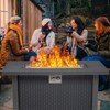 44 Inch Gas Fire Pit Outdoor Firepit Table, 50000BTU Rectangle Propane Fire Table with Cover & Rain Cover for Outside Garden Backyard Deck Patio - 3 of 4