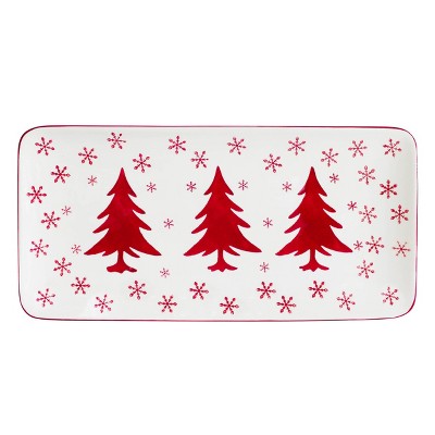 14" x 7" Ceramic Winterfest Serving Platter - Euro Ceramica