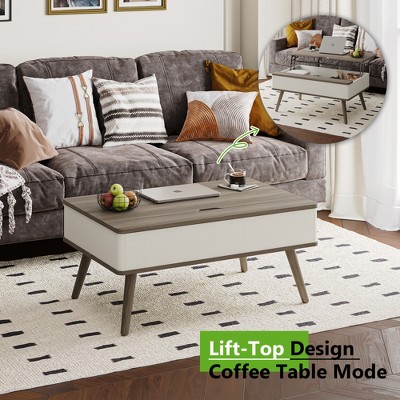 40'' Wood Lift Top Coffee Table with Hidden Storage - Tree City