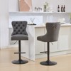 Grungis PU Leather Swivel Bar Stools Set of 2,Counter Stools with Tufted Back,Kitchen Chairs for Kitchen Island,Home Pub - 4 of 4