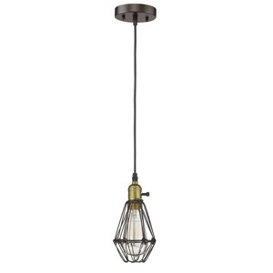 Chloe Lighting Charles Industrial-Style 1 Light Rubbed Bronze Ceiling Mini Pendant 8"Shade - 1 of 3