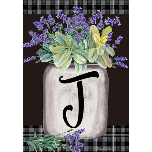 Farmhouse Monogram Letter T Garden Flag Floral Briarwood Lane 18 X 12.5