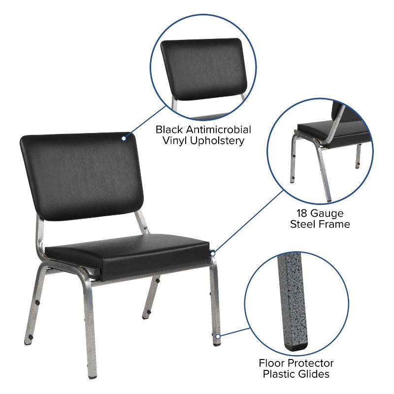 Flash Furniture HERCULES Series 1000 lb. Rated Antimicrobial Bariatric medical Reception Chair with 3/4 Panel Back, 4 of 12