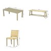4 PCS Farmhouse Extendable Dining Table Set, Solid Wood Table with Removable Leaf, Wood Frame Bench and Chair with Rattan Cushion-Baofuwish - 4 of 4