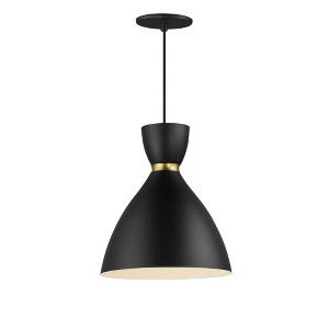 Maxim Lighting Carillon 1 - Light Pendant in  Black/Satin Brass - 1 of 4