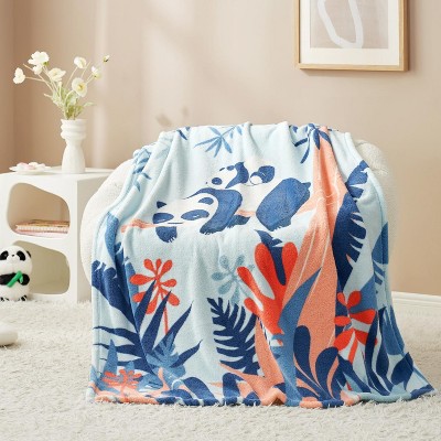 2Pcs Kid Throw Blankets Print Pattern Blanket Set 43*59"