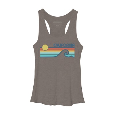 Women's Design By Humans California Retro Sunset By LuckyU Racerback Tank Top