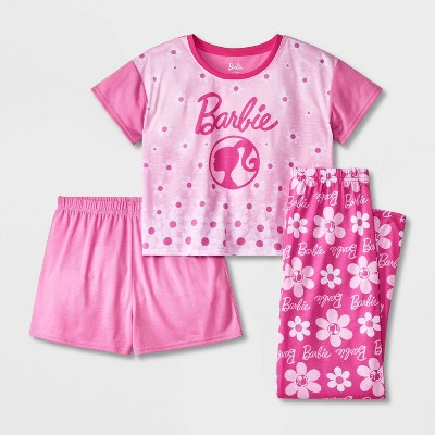 Girls' Barbie 3pc Pajama Set - Pink