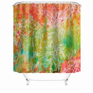 Orange Green Graffiti Shower Curtains for Bathroom Waterproof Fabric Bath Curtain Durable Soft Stylish Bathroom Decor 72x72 Inch - 1 of 1