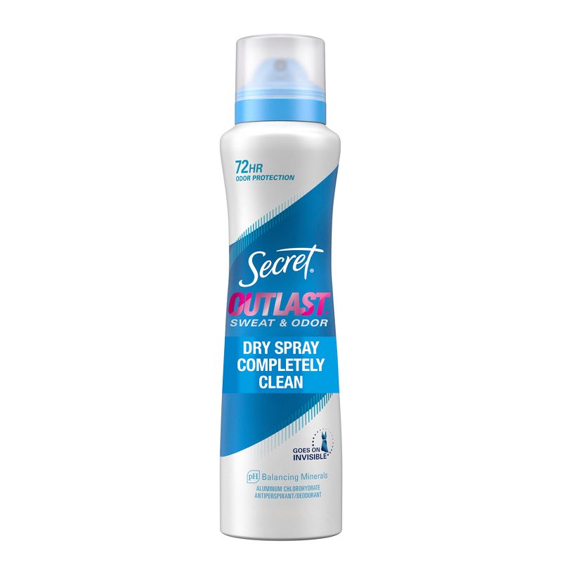Secret Outlast Dry Spray Antiperspirant Deodorant for Women - Completely Clean - 4.1oz, 1 of 11