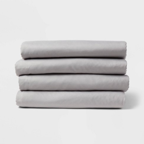 4pk Queen Fitted Sheet Gray - Room Essentials™ : Target