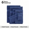 100 Cotton Bath Towel Set - 6 Pieces - Navy Blue Bath Towels 28" X 54" , Hand Towels - 16" X 28" Wash Cloths - 13" X 13". - 3 of 4