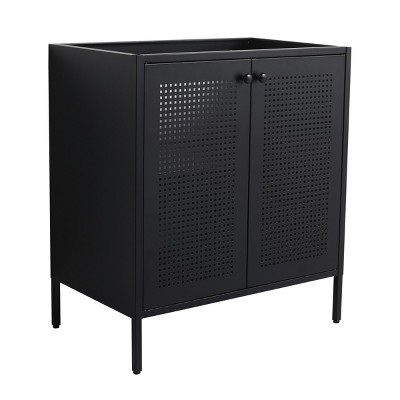 ChicFurnit Bathroom Storage Cabinets Freestanding Vanity Customizable Steel Build For Modern Bathrooms, Black, 29.13"*17.94"*32.69"