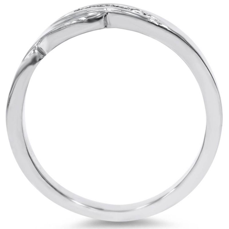 Pompeii3 Mens Diamond Wedding Ring 10K White Gold, 3 of 5