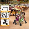 Folding Shopping Cart with 22 Gallon Large Basket, Grocery Cart with 360° Swivel Wheels, 110 Lbs Large Capacity Utility Cart for Shopping, Grocery - 4 of 4