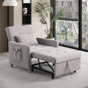 Okak Modern Convertible Sleeper Sofa Accent Chair with Pull-Out Bed,Upholstered Lounge Chair for Living Room,Bedroom,Office - 1 of 4