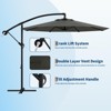 10ft Offset Patio Umbrella, Cantilever Umbrella with Easy Lift & Tilt Adjustment, 8 Ribs Sun umbrella UV Protection for Backyard, Pool, Garden - 3 of 4