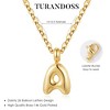 Turadnoss Gold Initial Necklace for Women Girls - 18K Gold Plated Small Bubble Letter Necklace, Jewelry for Women Birthday Gifts for girls, 16+2.5In - 3 of 4