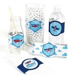 Big Dot of Happiness Taking Flight - Airplane - DIY Party Supplies - Plane Baby Shower or Birthday Party DIY Wrapper Favors & Decorations - Set of 15 - 1 of 4