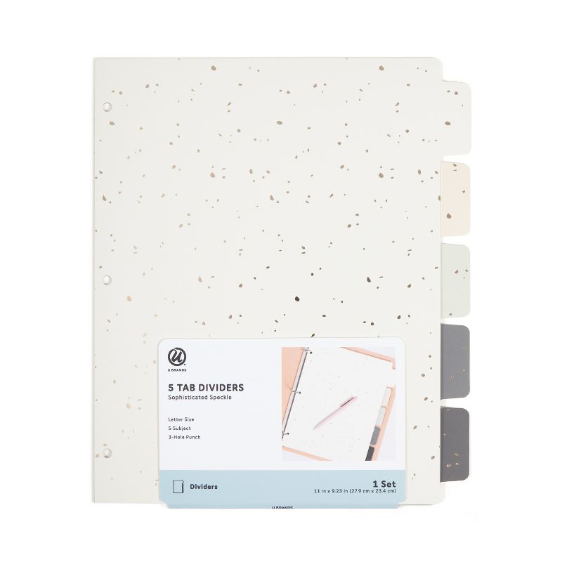 U Brands 5 Tab Paper Dividers Sophisticated Speckle, 4 of 11
