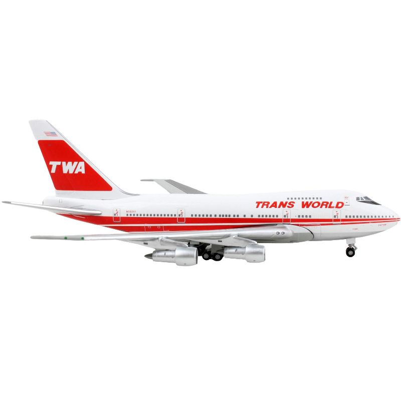 Boeing 747SP Commercial Aircraft "Trans World Airlines - Boston Express" White w/Red 1/400 Diecast Model Airplane by GeminiJets, 3 of 4