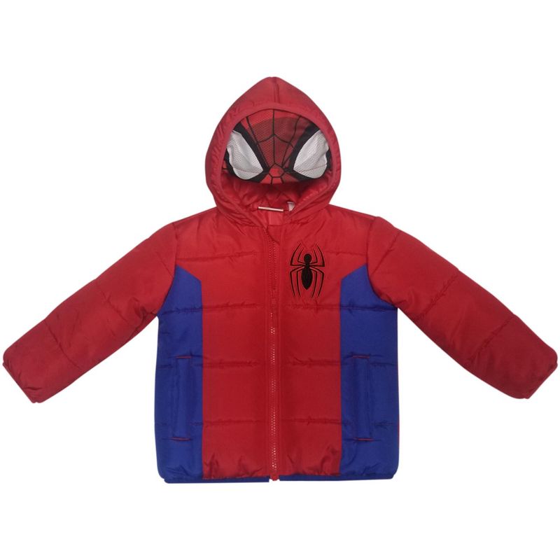 Marvel Avengers Spider-Man Hulk Black Panther Captain America Zip Up Winter Coat Puffer Jacket Toddler to Big Kid, 3 of 7