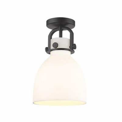 Newton Bell - 1 Light Flush Mount In Industrial Style-12.5 Inches Tall and 8 Inches Wide
