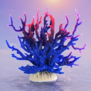 Simulation Artificial Aquarium Plants Water Grass, Multi-Purpose Silicone Ornament Coral Sea Tree Fish Tank Landscaping for Pond Decor - 1 of 3
