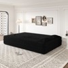 PAGED Modern Floor Sofa with 2 Pillows, Foam-Filled Sleeper Sofa Bed with Teddy Fabric for Living Room, Apartment, No Assembly Required - 4 of 4