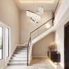 LNC Uranutican 1-Lights 31.5"  Luxury and Glam Empire Glass Integrated LED Chandelier, Silver - 4 of 4