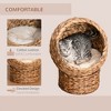 LOVMOR Handwoven Elevated Cat Bed with Soft Cushion & Cat Egg Chair Shape - 3 of 4