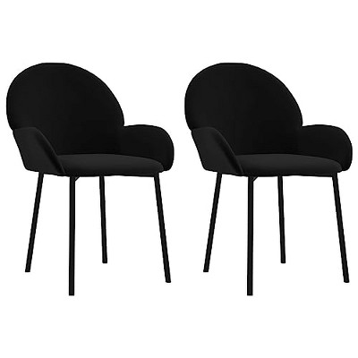 vidaXL Dining Chairs, 2 Pcs, Black Velvet