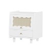 Bella Depot Wooden Nightstand with Rattan-Woven Storage Cabinet and 1 Drawer - 4 of 4