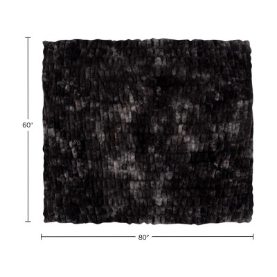 Queen Black Faux Fur Machine Washable Blanket
