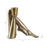 Decorative Pillar Candle Holder for Table Decor - Metal Candlestick Holder with Sculptural Figurative Legs for Taper Candles - Gold - 4 of 4