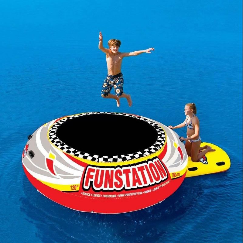 Sportsstuff Funstation 10 Foot PVC Inflatable Water Trampoline Kids Jump Bouncer, 3 of 6