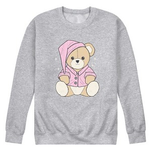 Men's - Instant Message - Teddy Bear In PJs Graphic Fleece Sweatshirt - 1 of 4