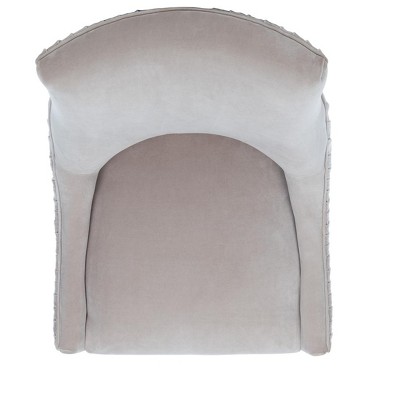 Transitional Pale Taupe Velvet Side Chair with Acrylic Legs